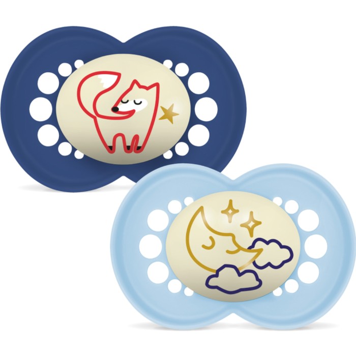 MAM Original Night 6-16m Silicone Blue 2pcs