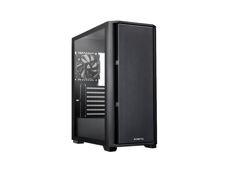Chieftec AS-02B-TG-OP datorchassi Midi Tower, svart härdat glas, utan PSU