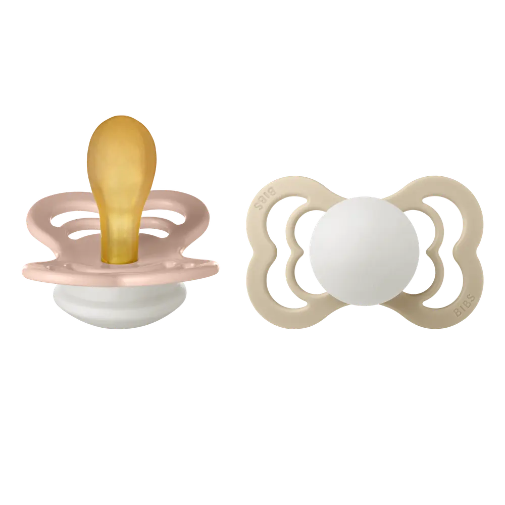 BIBS Pacifier Supreme Latex Blush Glow/Vanilla Glow Size 2 2 st, bild 2
