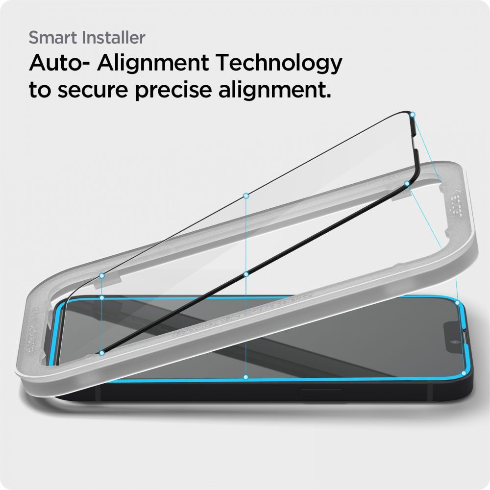 Spigen ALM Glass FC härdat glas för iPhone 13 / 13 Pro / 14 - Svart, bild 5