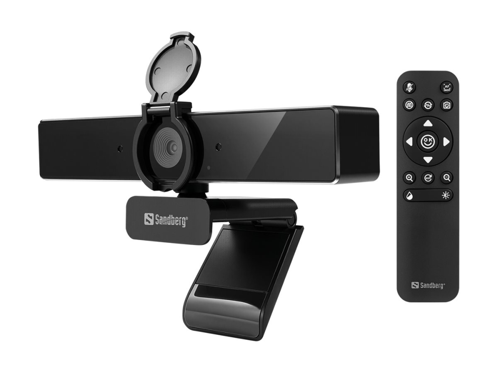 Sandberg Pro Remote - Webbkamera - färg - 8 MP - 3840 x 2160 - 4K - ljud - USB