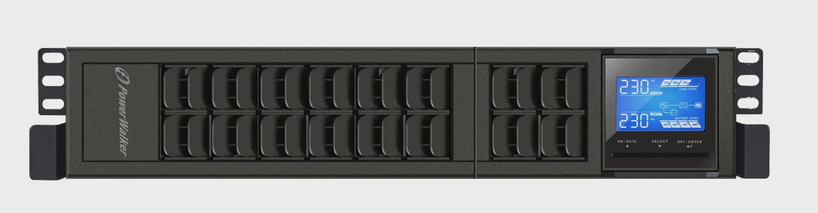 PowerWalker VFI 1000 CRS, dubbel omvandling (online), 1 kVA, 800 W, 160 V, 280 V, 40/70 Hz