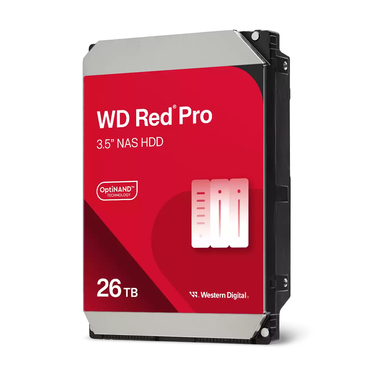 26 TB WD Red Pro, 7200 rpm, 512 MB cache SATA3, optimerad för NAS med 24/7 drift