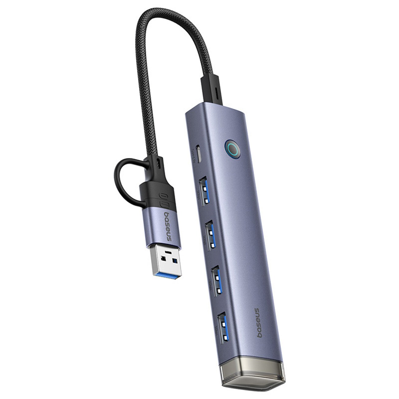 Baseus UltraJoy-serien USB-A/USB-C-hubb, 4xUSB-A 3.0, 1xUSB-C 5V – grå, bild 3