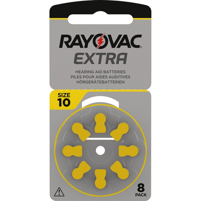 Rayovac Hörapparatsbatterier Gul ZA10 8-pack