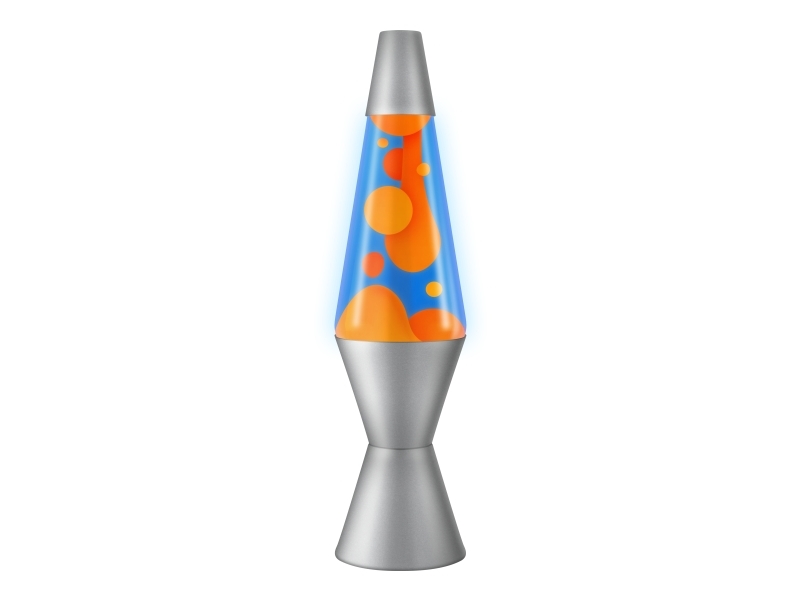 Lava®-lampa Orange/Blå, silverfot 37 cm