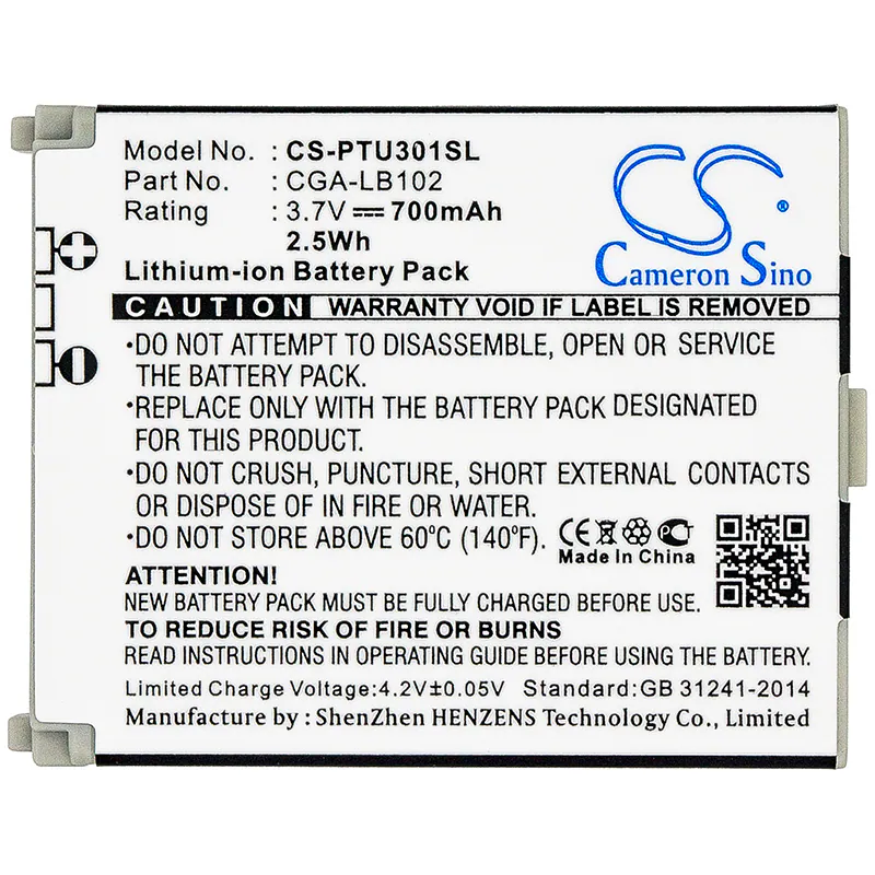 Cameron Sino batteri CGA-LB102 (Typ C) till Panasonic KX-TU301/KX-TU321/KX-TU311/KX-TU325/KX-TW221/KX-TU320/KX-TU327/KX-TU328/CS-PTU301SL, bild 3