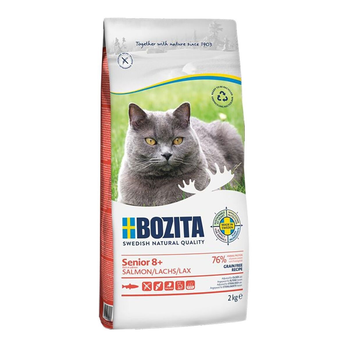 Bozita Senior 8+ Spannmålsfri Kattmat med Lax 2 kg