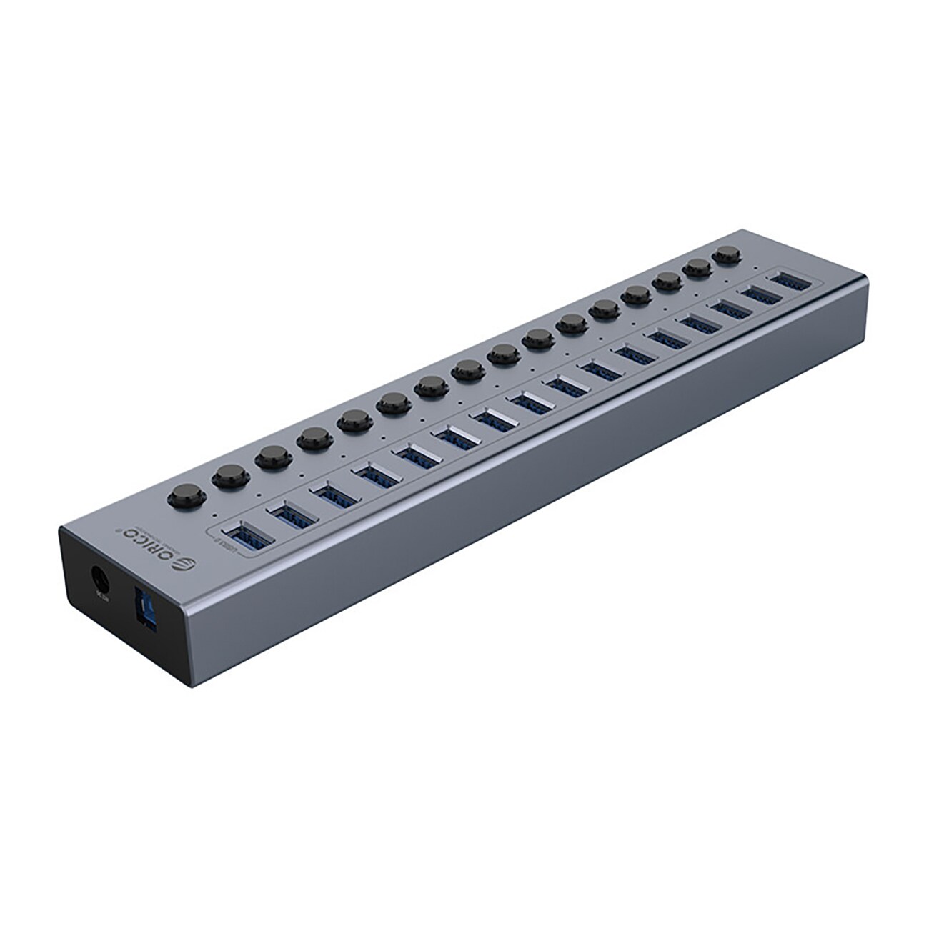 Orico BT2U3-16AB Hub 16x USB-A 3.0 med switchar - grå, bild 2