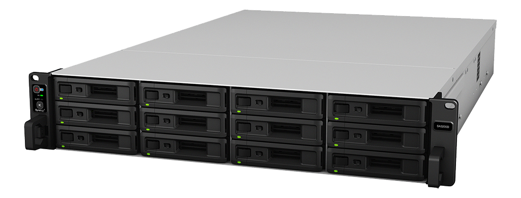 Synology RackStation SA3200D, 12-bay NAS, 2 x Intel Xeon 4-Core 2,4GHz CPU, 16 GB RAM, 2x10GbE+4x1Gbe, rackmonterbar 2U, bild 3