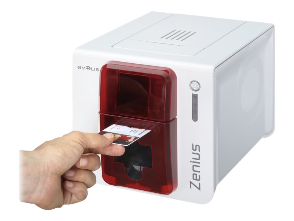 Evolis Zenius Classic line - Plastkortsskrivare - färg - färgsublimering/termisk överföring - CR-80 Card (85.6 x 54 mm) - upp till 500 kort per timma (mono)/ upp till 150 kort per timma (färg) - kapacitet: 50 kort - USB - röd