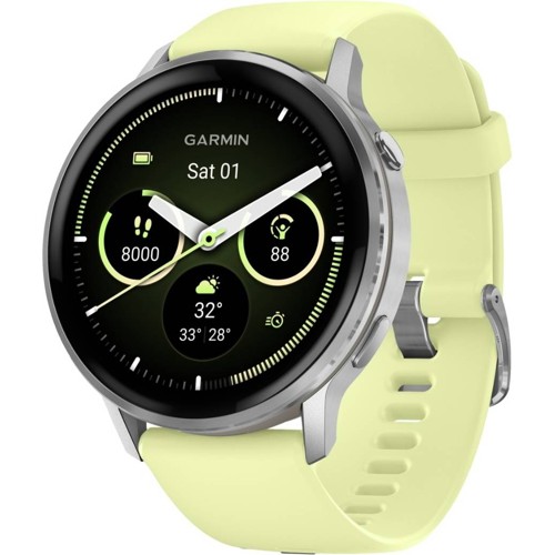 Garmin Venu 4 45 mm smartwatch, silver/citrongul