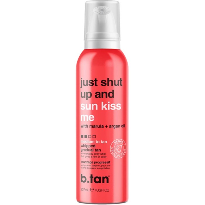 B.Tan Just Shut Up & Sun Kiss Me brun-utan-sol-mousse 207 ml medium till solbrun