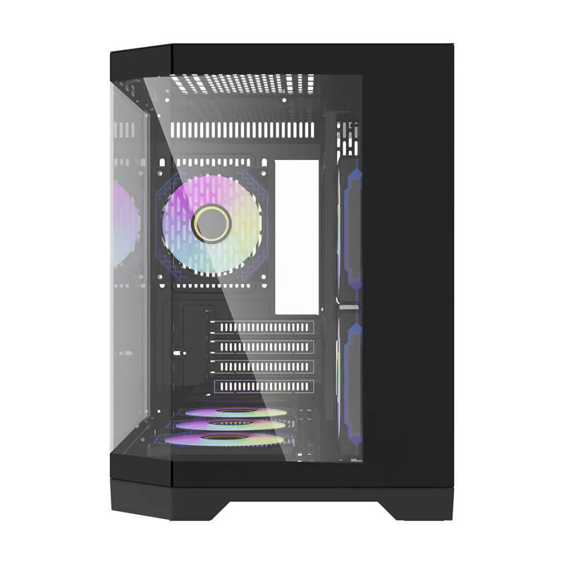 Darkflash FT418 computer case + 6 aRGB fans (black) - Chassi - Minitower - Svart