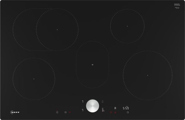 Neff T58PTF1L0 N90 induktionshäll 80 cm 5 zoner, svart