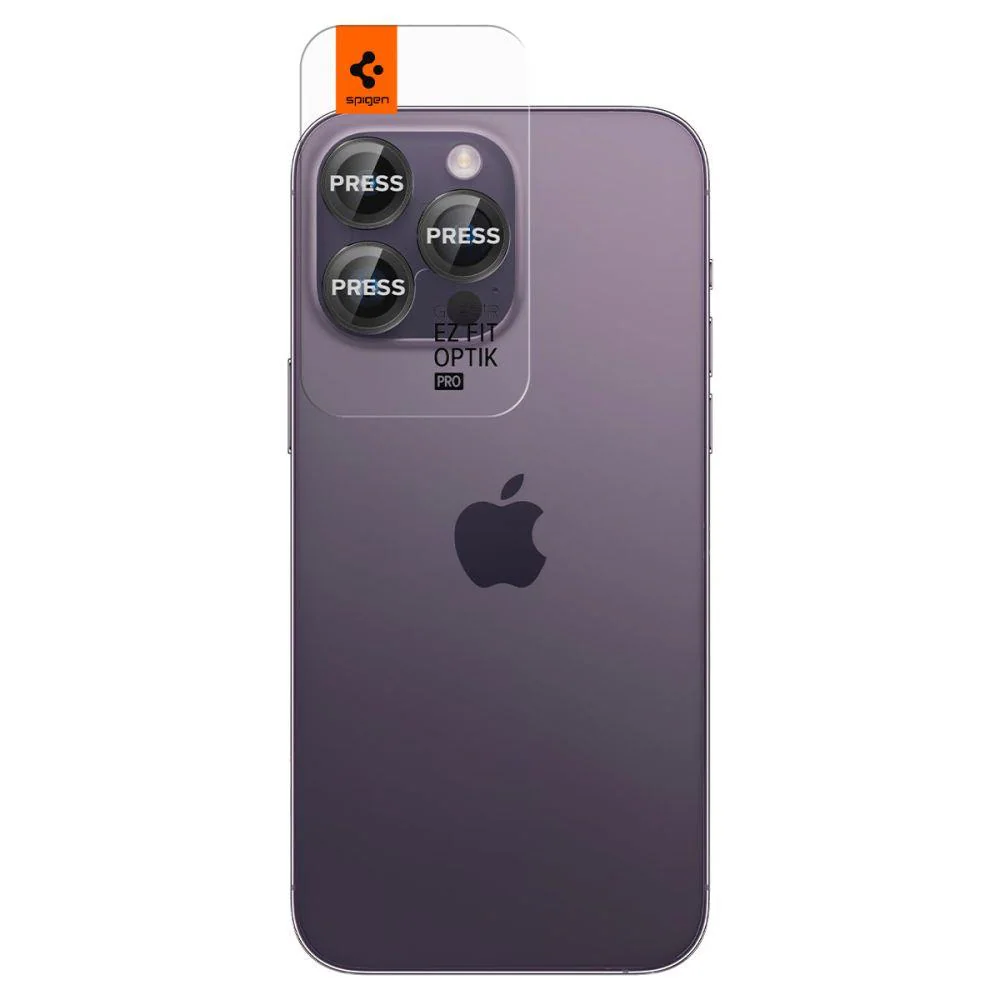 Spigen Glas.tR EZ Fit Kameraskydd för iPhone 14-17 Pro/Pro Max - Svart, 2 st., bild 3