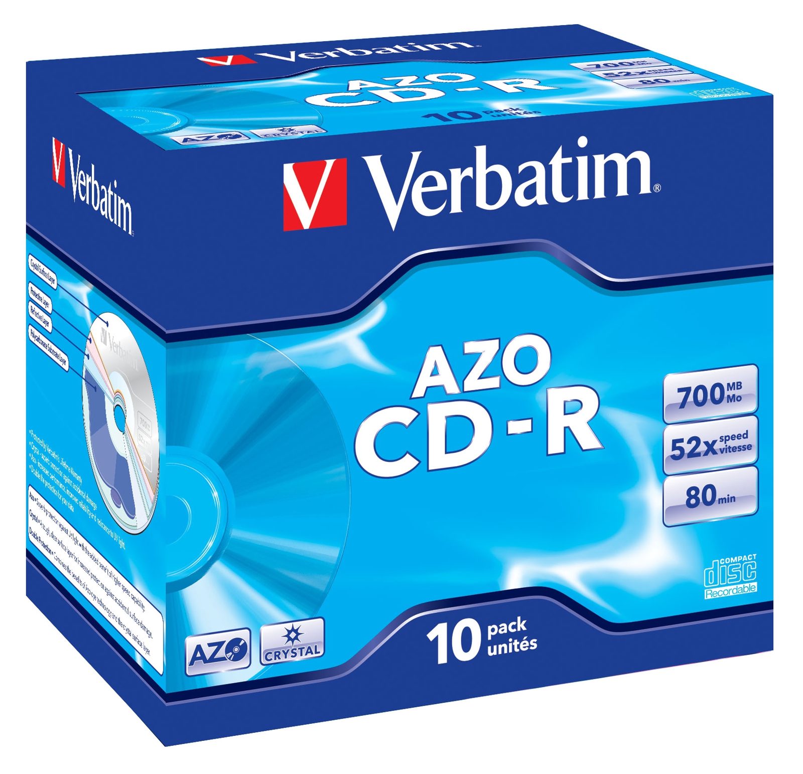 CD-R media Verbatim DataLifePlus 80 min 48X, jewel case, 10-pack, bild 3