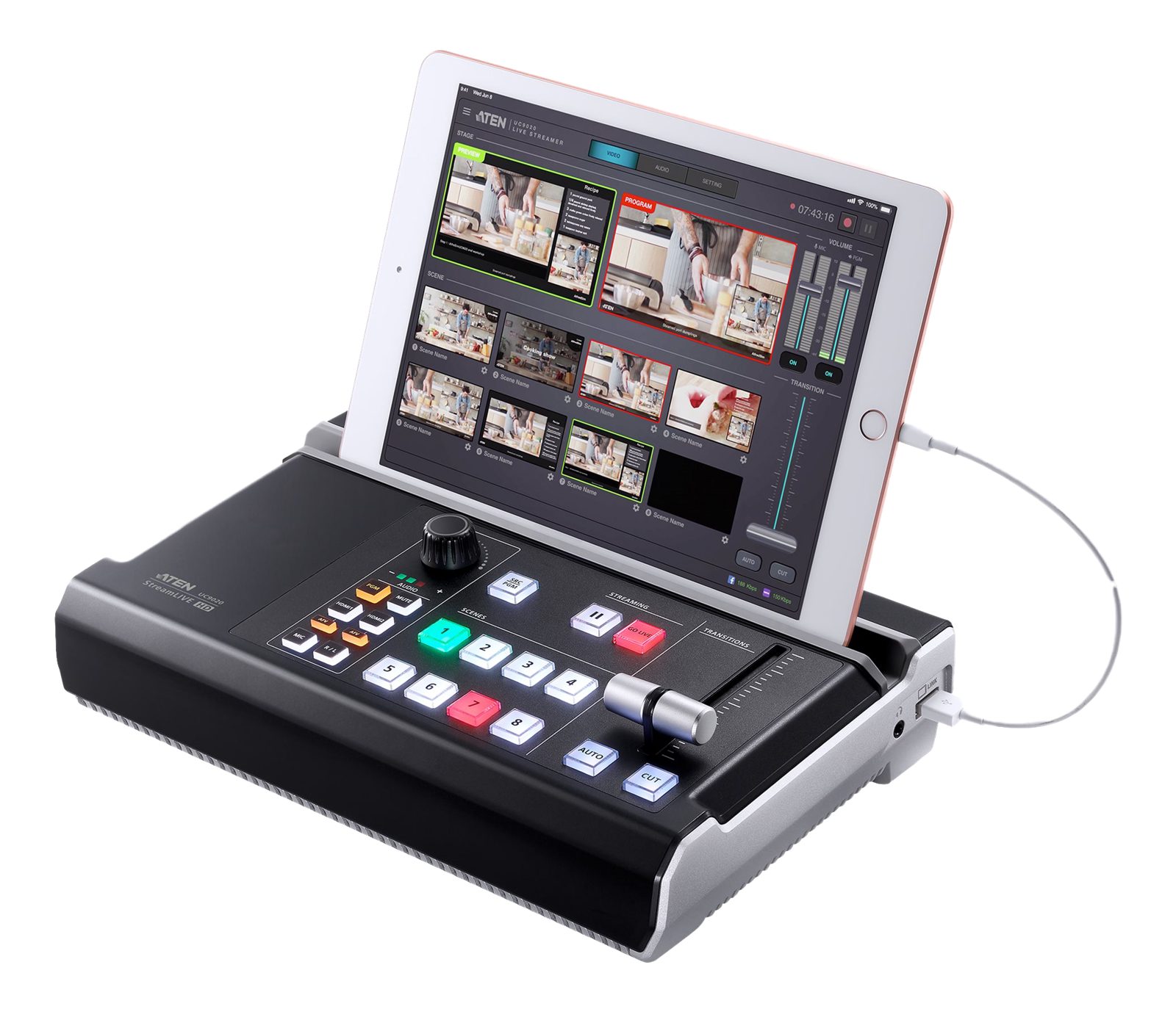 LiveAV Mixer ATEN StreamLIVE Pro Multi-Channel (4 HDMI in) AV Mixer with Streaming, bild 3