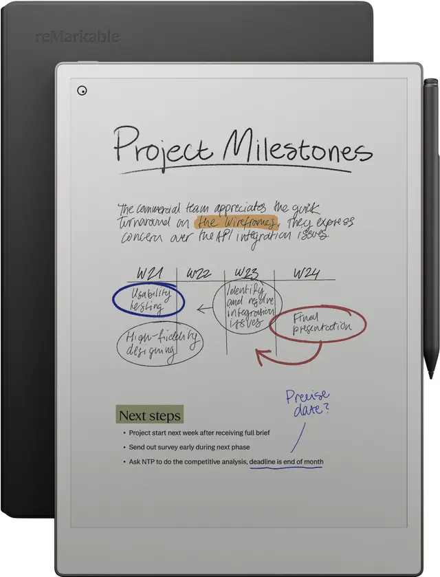 reMarkable Paper Pro E-ink surfplatta + Marker Plus + Folio läderpaket