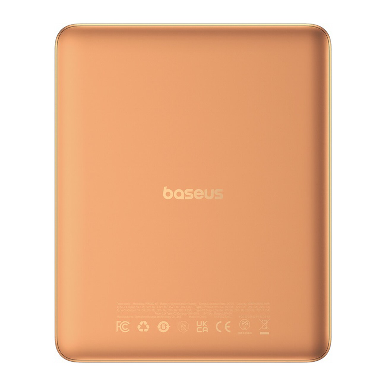 Baseus Blade2 12000 mAh 65 W powerbank m digital display + USB-C–USB-C 100 W 50 cm kabel – Orange, bild 4