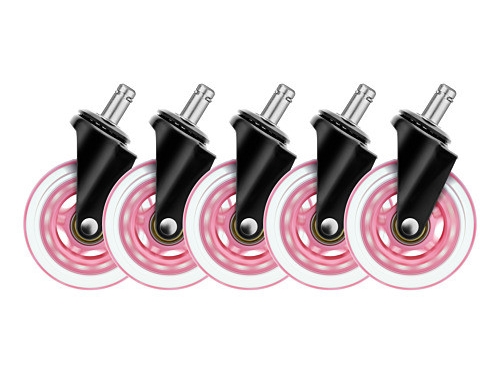 Deltaco Gaming 3 Inch Rubber Wheels Pink (5-Pack)
