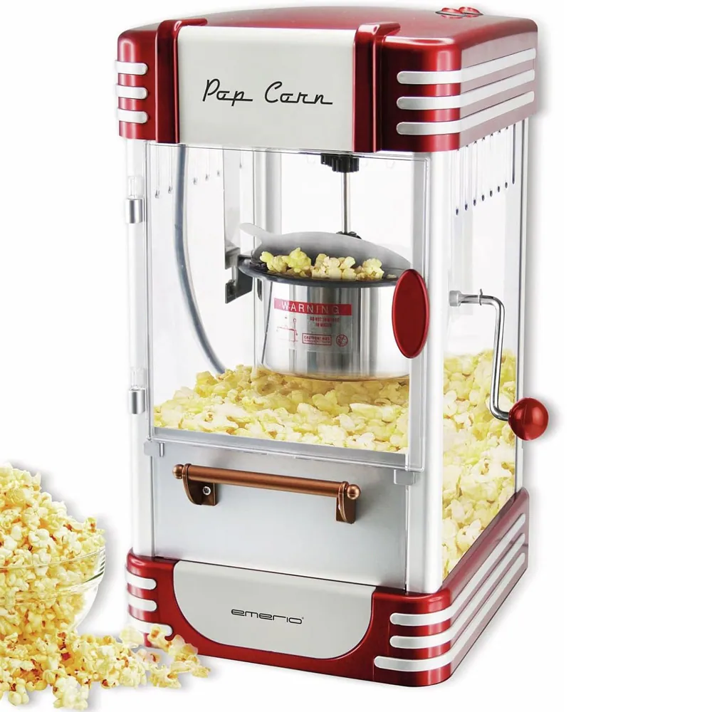 Emerio POM-120650 popcornmaskin 360 W 50 g non-stick, röd/silver