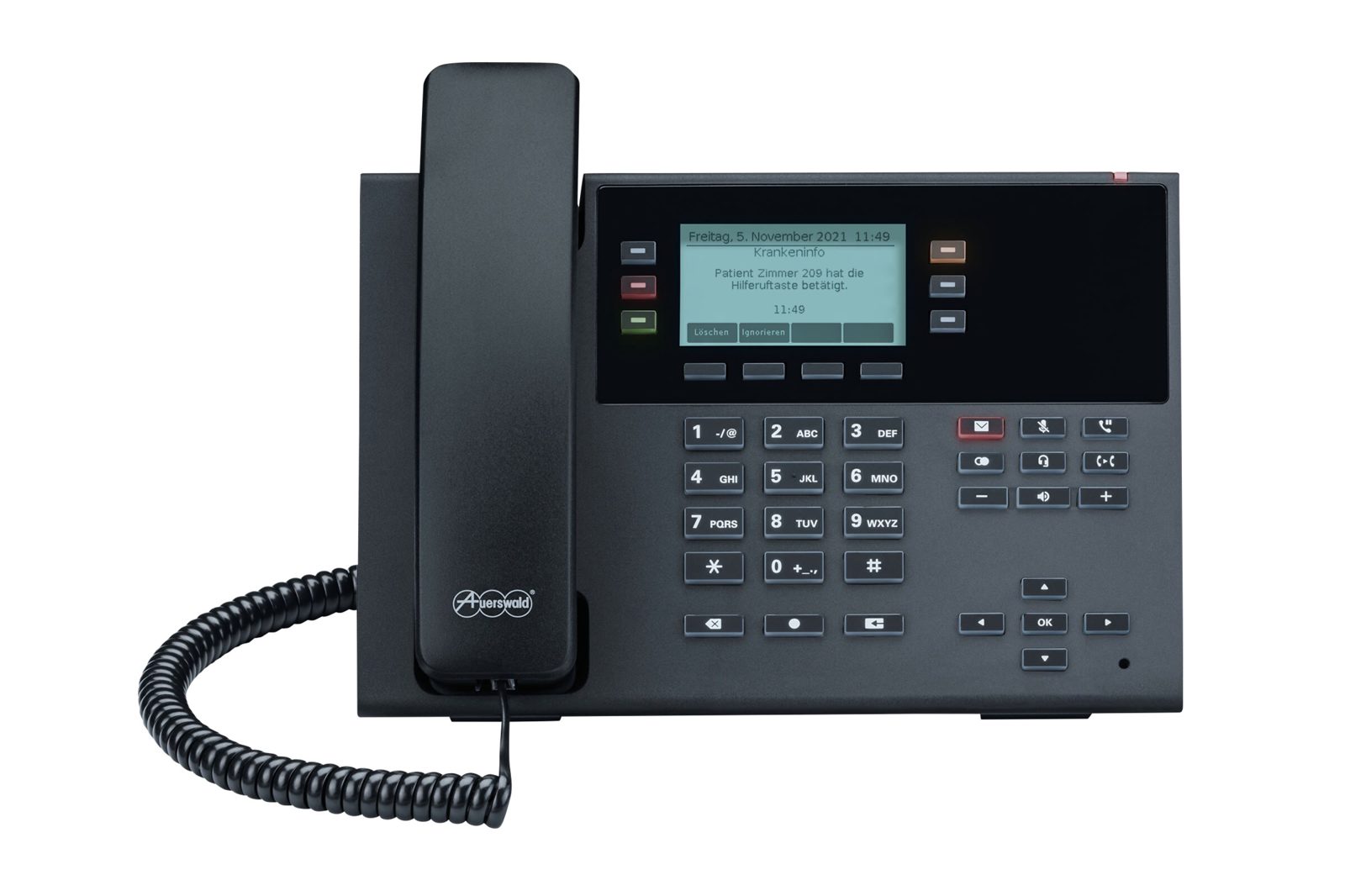 Auerswald COMfortel D-210 - VoIP-telefon med nummerpresentation - 3-riktad samtalsförmåg - SIP, RTP, SRTP, SIPS, RTCP - svart, bild 2