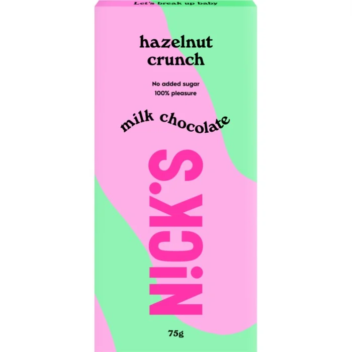 Nicks Milk Chocolate, Hazelnut crunch , 75 g