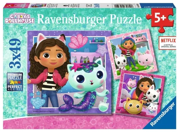 Ravensburger Pussel: Gabby's Dollhouse 3x49 Bitar, bild 4
