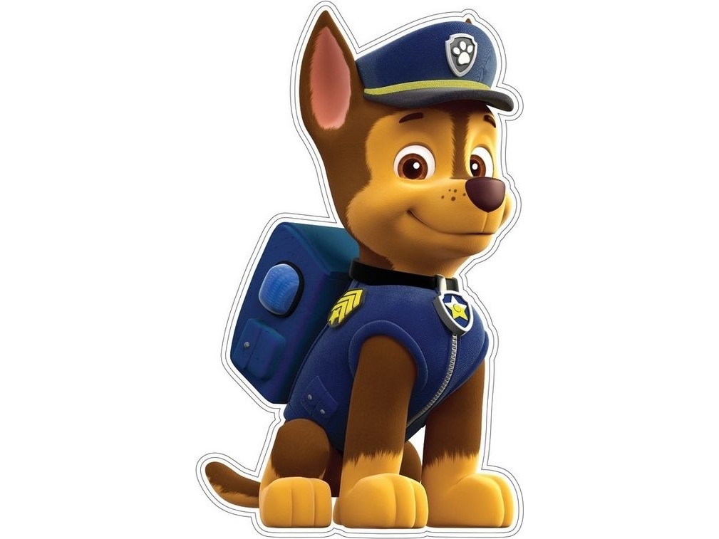 Paw Patrol Väggklistermärke med Chase - 22 x 22 cm
