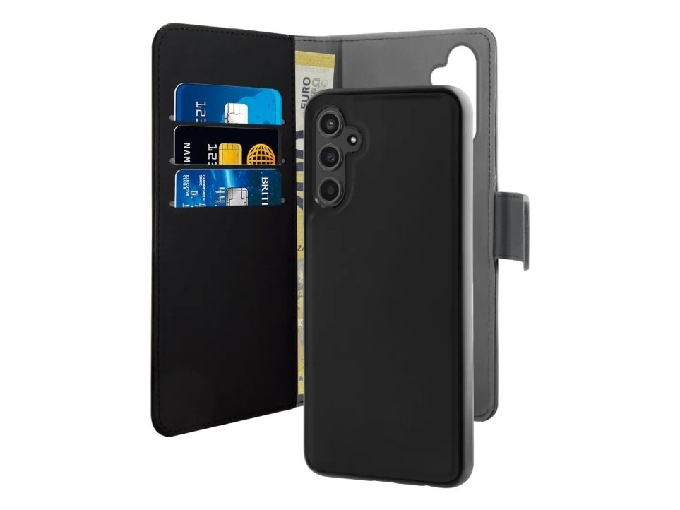 Puro Samsung Galaxy A14 Lte/5G Eco-Leath 2IN1 plånboksfodral, svart