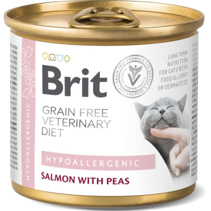 Brit GF Vet Diet Cat Cans Hypoallergenic 200 g