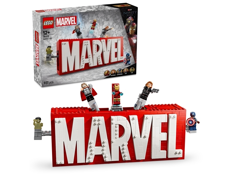 LEGO Super Heroes MARVEL logotyp och minifigurer 76313