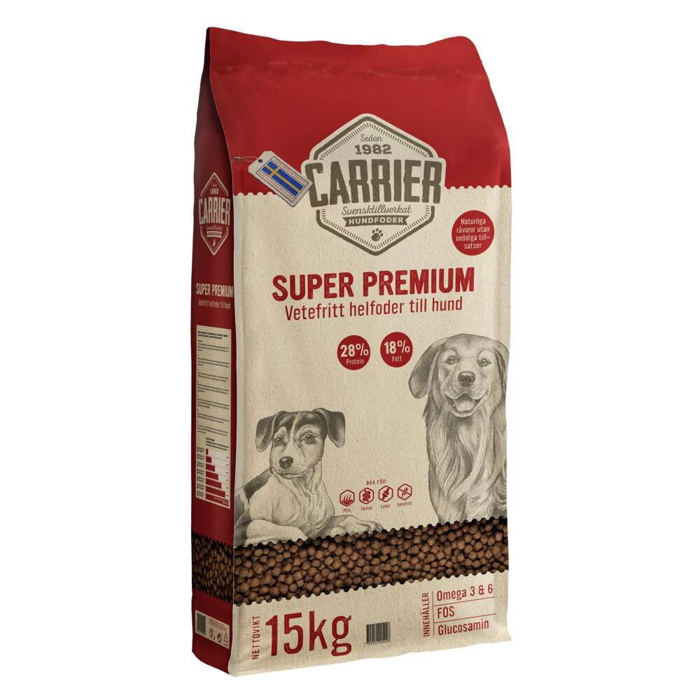 Carrier Super Premium Torrfoder till Hund 15 kg