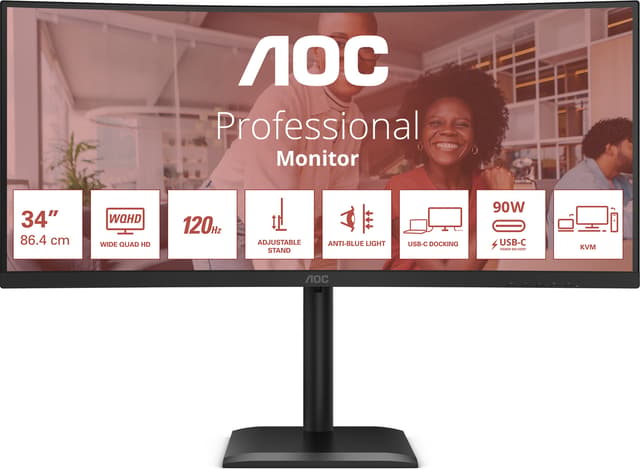 AOC CU34E4CV 34" UWQHD/VA/120Hz/4ms bildskärm