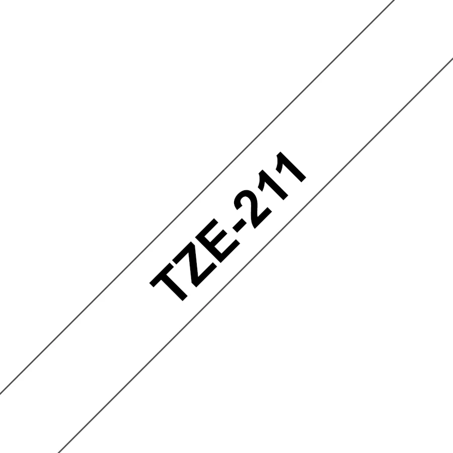 Brother TZE211 Etikett-Tejp, svart På vitt tze