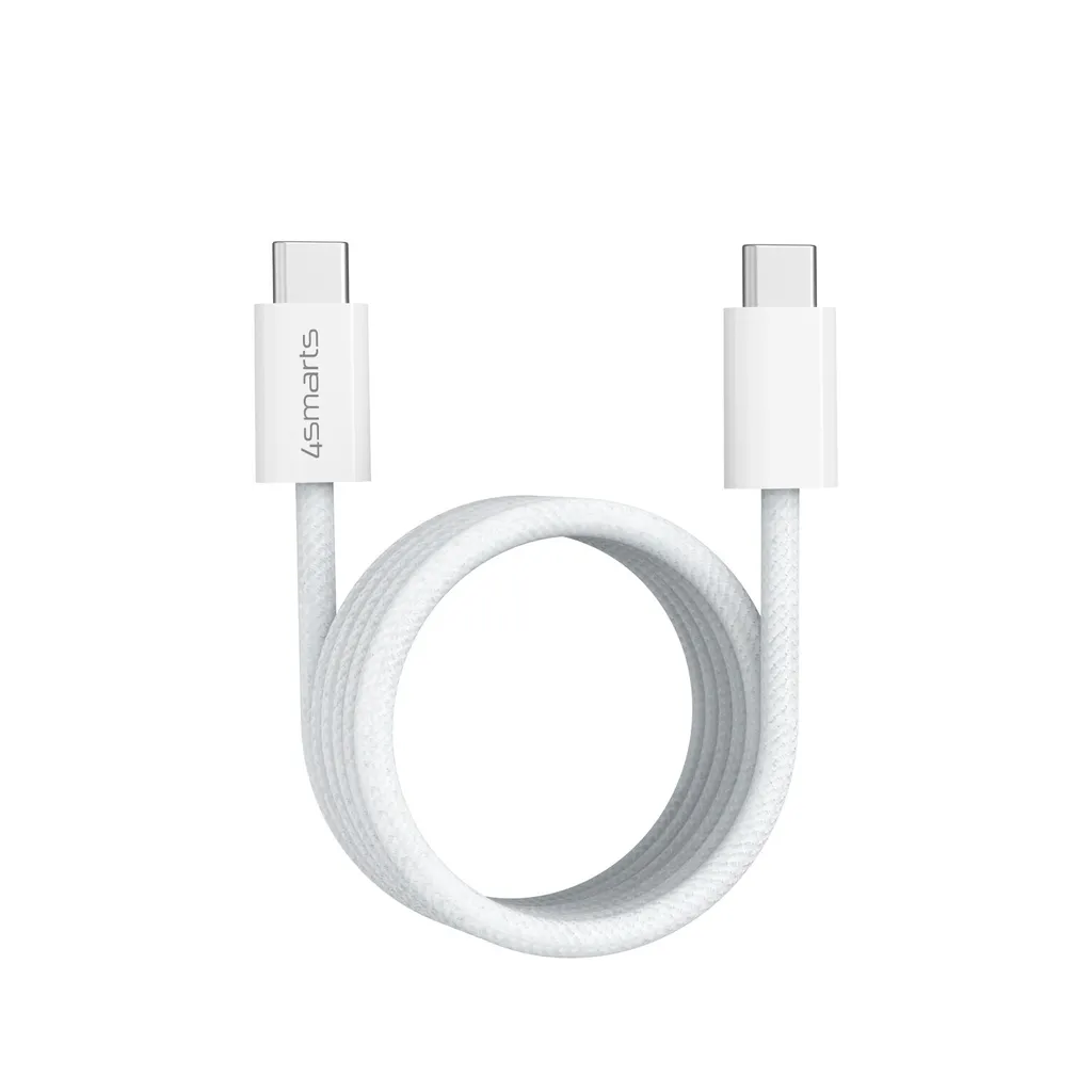 4Smarts RollUp USB-C Magnetisk kabel 100W, 1.5m – vit