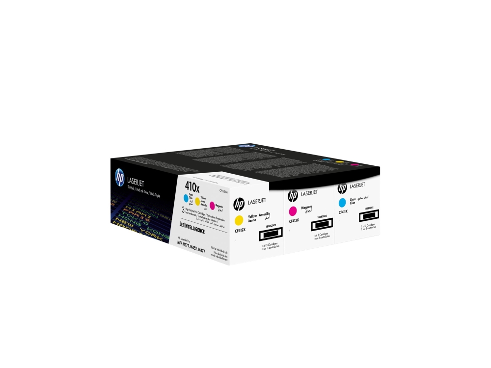 HP Lasertoner 410X High Yield Original Cyan Magenta Gul