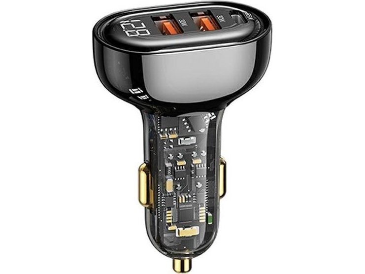 USAMS Ład. sam. 1xUSB-C 2xUSB-A 125W Fast Charge transparent black CC158CC01 (US-CC158)