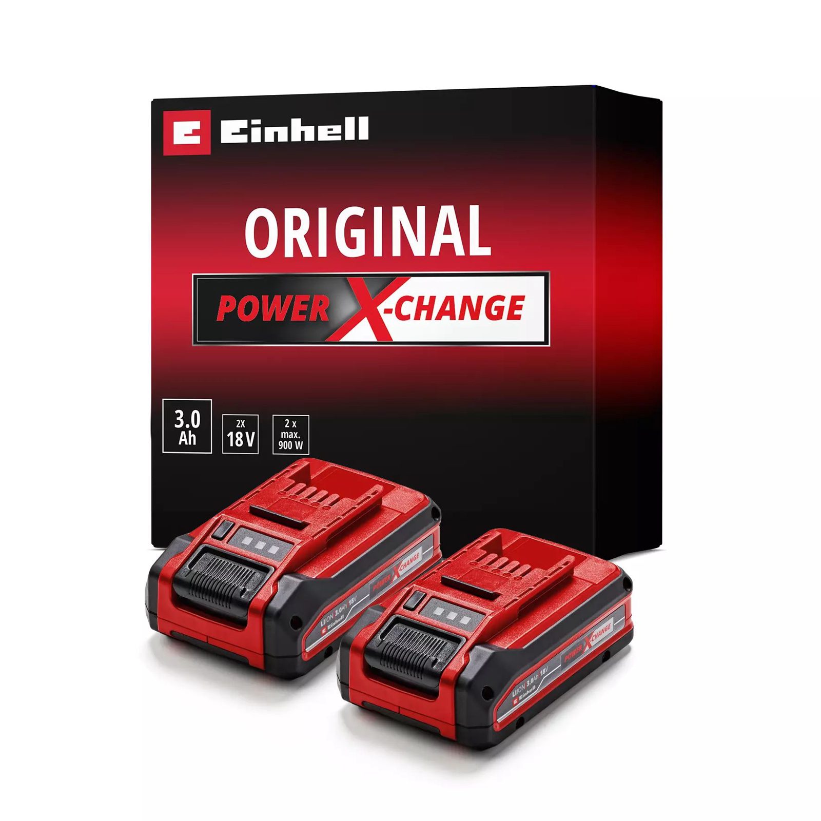 Einhell 4511631 batteriset 18 V 2 x 3,0 Ah Power-X-Change Plus Li-ion