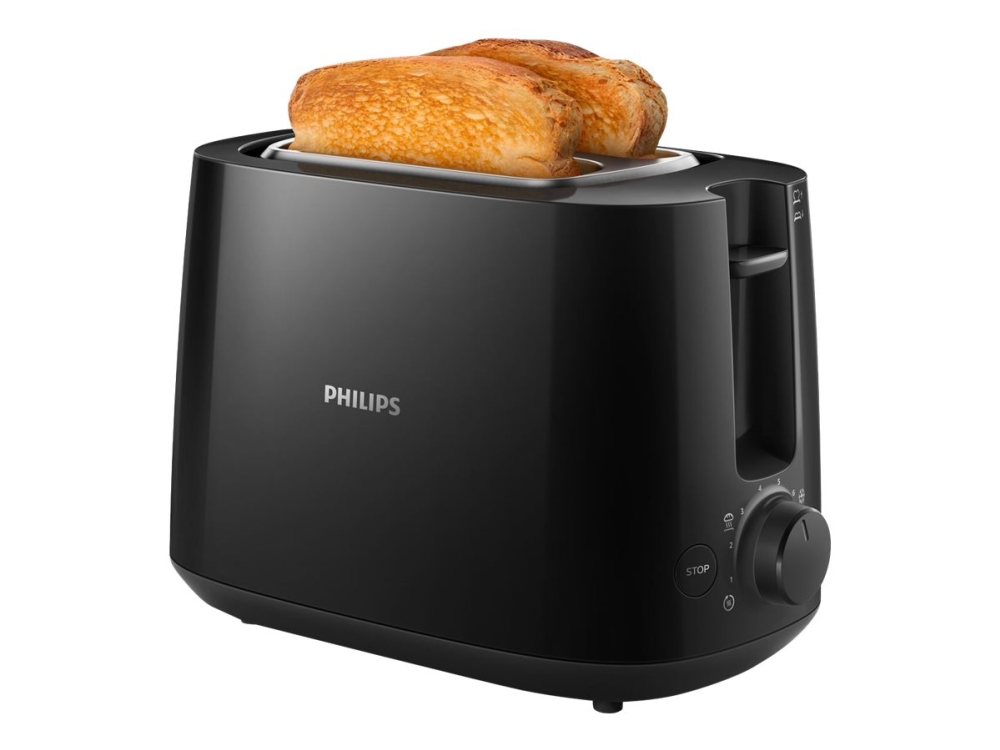 Philips Daily Collection HD2581 - Brödrost - 2 skiva - 2 Kortplatser - svart