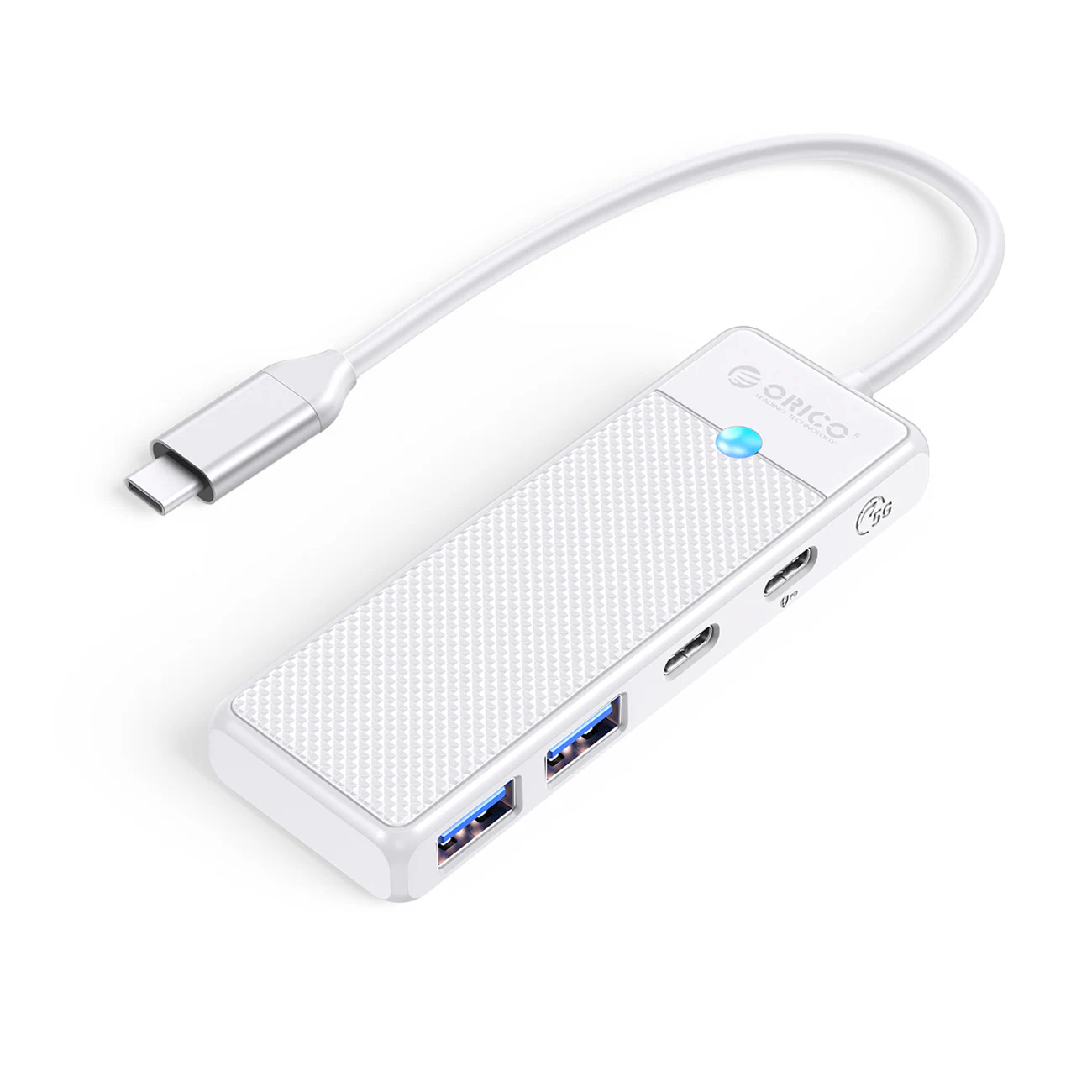Orico PAPW2AC-C3 USB-hubb 4 portar: 2x USB-A 3.0, 1x USB-C 3.0, USB-C PD 100 W, 0,15 m vit