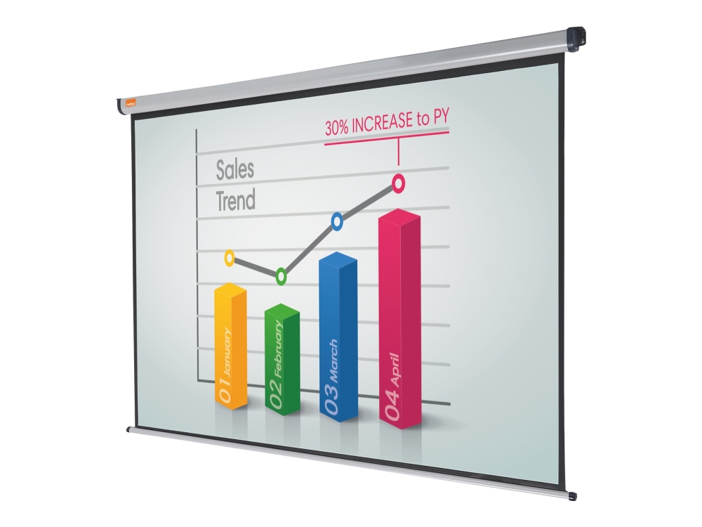 NOBO - Projektorduk - väggmontering - 83.5 (212 cm) - 4:3 - Matte White