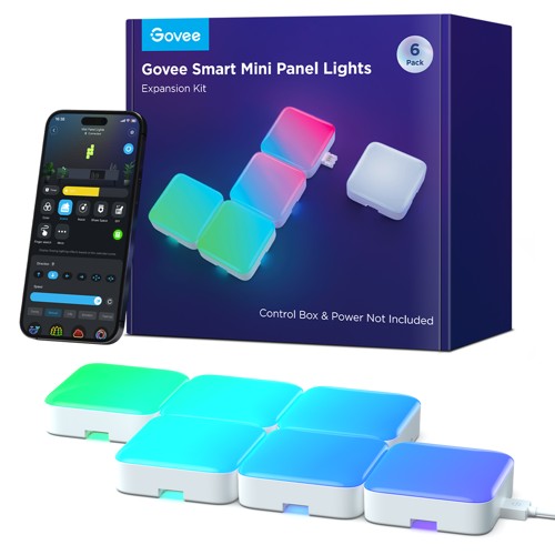 Govee Smart Mini Panel Lights förlängningssats, 6 st