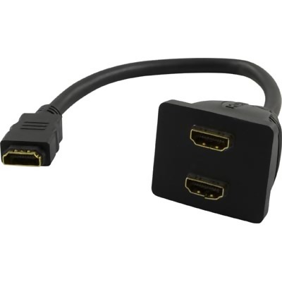 DELTACO Adapter HDMI ho till 2xHDMI ho Svart