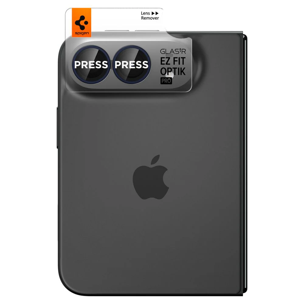 Spigen Optik Pro Glas.tR EZ Fit, 2-pack med skärmskydd i härdat glas för iPhone Duo – marinblått, bild 2
