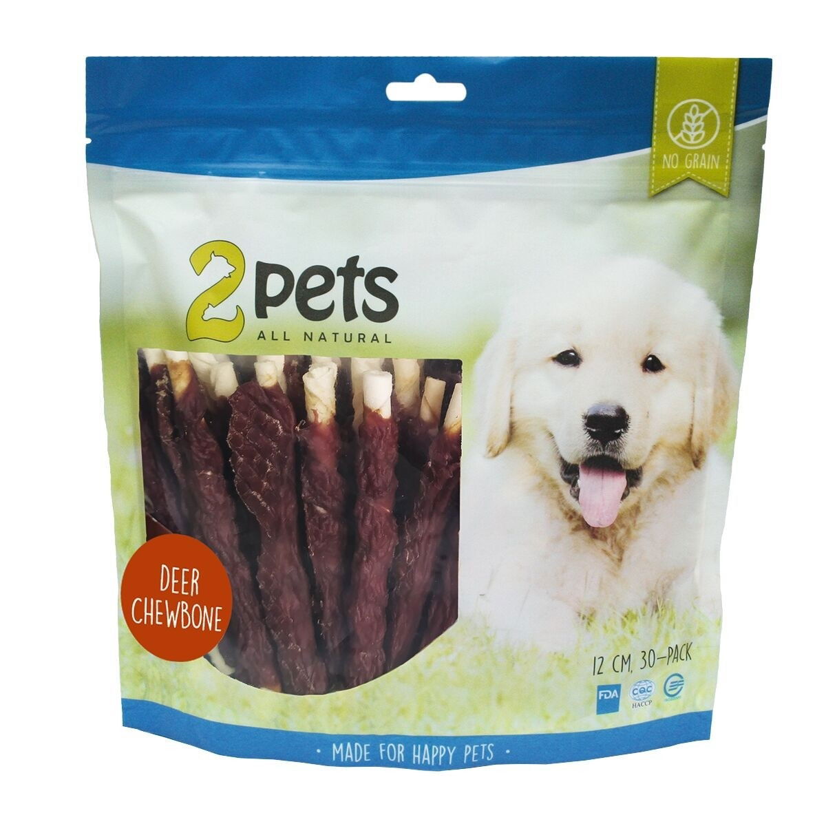 2pets Tuggpinne med Hjort 12 cm 30-pack