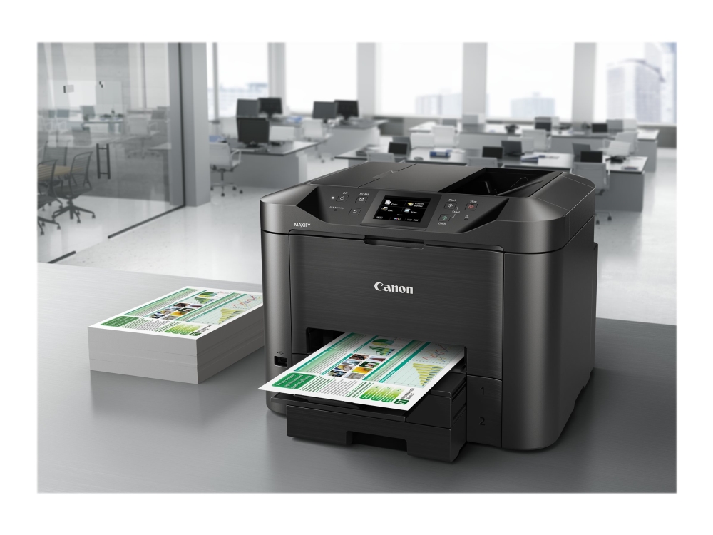 Canon MAXIFY MB5450, skrivare + scanner + kopiator, 24/15,5 ppm, 1200x1200 dpi scanner, duplex, display, USB/LAN/WiFi, Airprint