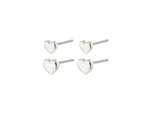 PILGRIM - AFRODITTE Heart Earrings 2-in-1 Set - Silver-Plated - 5 mm / 6 mm, bild 2
