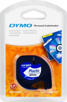 Dymo 12MM Letratag Plastic Tape etikett-tejp